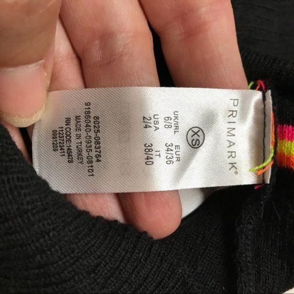 Primark sweater stripes black yellow girls XS New - Picture 7 of 13